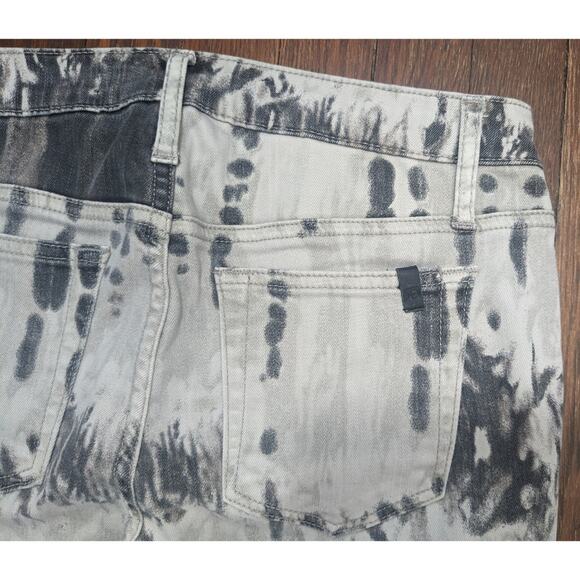 Joe's Jeans Skinny Jeans Stretch Mid-Rise Gray Feather Tie-Dyed Boho Size 4 - Picture 10 of 12